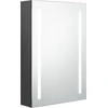 Image de vidaXL Armoire à miroir de salle de bain LED gris 50x13x70 cm