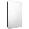 Image de vidaXL Armoire à miroir de salle de bain LED noir 60x11x80 cm