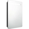 Image de vidaXL Armoire à miroir de salle de bain LED noir brillant 60x11x80 cm