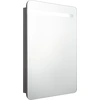 Image de vidaXL Armoire à miroir de salle de bain LED gris brillant 60x11x80 cm