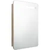 Image de vidaXL Armoire à miroir de salle de bain LED imitation chêne 60x11x80 cm