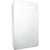 Image de vidaXL Armoire à miroir LED pour salle de bain blanc brillant 60x11x80 cm