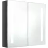 Image de vidaXL Armoire à miroir LED pour salle de bain Gris brillant 62x14x60 cm