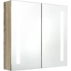 Image de vidaXL Armoire à miroir de salle de bain LED aspect chêne 62x14x60 cm