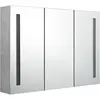 Image de vidaXL Armoire à miroir LED pour salle de bain gris béton 89x14x62 cm