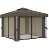 Image de vidaXL Pavillon avec rideau 3x3 m Taupe Aluminium