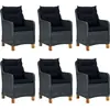 Image de vidaXL Ensemble de jardin 7 pièces gris foncé