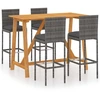 Image de vidaXL Ensemble bar de jardin 5 pi ¨ces avec coussins Gris