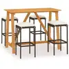 Image de vidaXL Ensemble bar de jardin 5 pièces avec coussins Marron