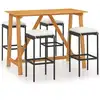 Image de vidaXL Ensemble bar de jardin 5 pièces avec coussins Noir