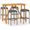 Image de vidaXL Ensemble bar de jardin 5 pièces avec coussins Gris