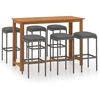 Image de vidaXL Ensemble bar de jardin 7 pièces avec coussins Gris