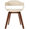 Image de vidaXL Chaise de salle à manger blanche bois courbé et similicuir