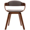 Image de vidaXL Chaise de salle à manger Taupe bois courbé et tissu