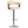 Image de vidaXL Tabouret de bar 2 pcs. Crème bois courbé et similicuir