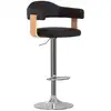 Image de vidaXL Tabouret de bar 2 pcs. noir bois courbé et similicuir
