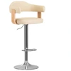 Image de vidaXL Tabouret de bar 2 pcs. Crème bois courbé et similicuir