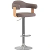 Image de vidaXL 2 pcs. Tabouret de bar bois courbé et tissu taupe