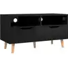 Image de vidaXL Armoire TV noir brillant 90x40x48,5 cm Bois composite