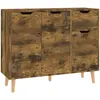 Image de vidaXL Sideboard chêne fumé 90x30x72 cm bois composite