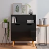 Image de vidaXL Sideboard noir brillant 60x30x72 cm Bois composite