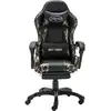 Image de vidaXL Chaise de jeu avec repose-pieds noir et motif camouflage similicuir
