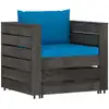 Image de vidaXL Ensemble salon de jardin 2 pièces avec coussins Gris Bois imprégné
