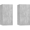 Image de vidaXL | Meuble TV mural | 2 pièces, gris béton, 30,5 x 30 x 60 cm, aggloméré