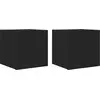 Image de vidaXL Armoires murales TV 2 pcs. noir 30,5x30x30 cm
