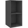 Image de vidaXL Meuble TV mural gris brillant 37x37x72 cm Bois composite