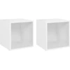 Image de vidaXL Armoires TV 2 pcs. Blanc 37x35x37 cm Bois composite