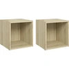 Image de vidaXL Armoires TV 2 pcs. ch  ne Sonoma 37x35x37 cm Bois composite
