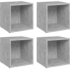 Image de vidaXL Armoires TV 4 pcs. Gris béton 37x35x37 cm Bois composite