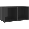 Image de vidaXL Armoire TV gris brillant 72x35x36,5 cm Bois composite