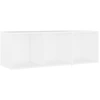 Image de vidaXL Armoire TV blanc 107x35x37 cm Bois composite
