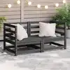 Image de vidaXL Canapé d'angle de jardin 2 pcs. Gris Pin massif