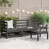 Image de vidaXL Ensemble de salon de jardin 3 pièces gris pin massif