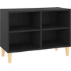 Image de vidaXL Armoire TV avec pieds en bois massif noir 69,5x30x50 cm