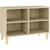 Image de vidaXL Armoire TV avec pieds en bois massif Chêne Sonoma 69,5x30x50 cm