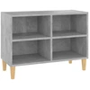 Image de vidaXL Armoire TV avec pieds en bois massif gris béton 69,5x30x50 cm