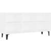 Image de vidaXL Armoire TV avec pieds métalliques blanc 103,5x30x50 cm
