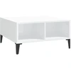 Image de vidaXL Table basse blanc brillant 60x60x30 cm Bois composite