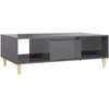 Image de vidaXL Table basse gris brillant 103,5x60x35 cm Bois composite
