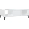Image de vidaXL Table basse blanc brillant 103,5x60x35 cm Bois composite
