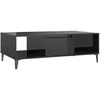Image de vidaXL Table basse noire brillante 103,5x60x35 cm Bois composite