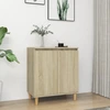 Image de vidaXL Sideboard avec pieds en bois massif Chêne Sonoma 60x35x70 cm