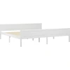 Image de vidaXL Lit en bois massif de pin blanc 200x200 cm