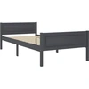 Image de vidaXL Lit en pin massif gris 100x200 cm