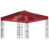 Image de vidaXL Pavillon avec guirlande lumineuse LED 3x3 m bordeaux