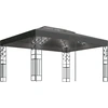 Image de vidaXL Pavillon avec double toit & guirlande lumineuse LED 3x4 m Anthracite